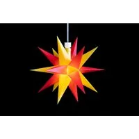 Sterntaler Dekostern Weihnachtsstern Mini-Stern Kunststoff 18-Zacker 12cm Innen LED Batterie mit Timer & Fernbedienung Gelb-Rot