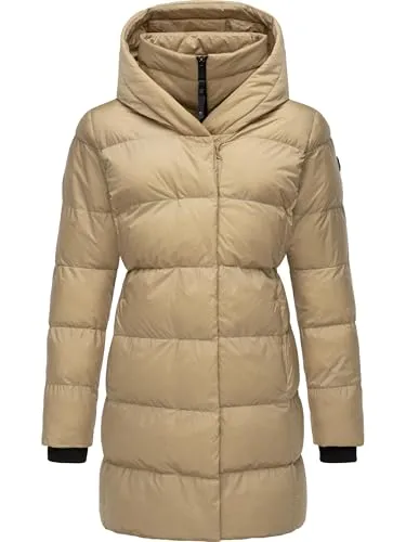 Ragwear Niara YOUMODO Damen Mantel - Lange warme Winterjacke mit Kapuze - Funktionsjacken: Moderner Steppmantel mit wasserabweisenden Eigenschaften, ideal für kalte Tage und vielseitig kombinierbar.