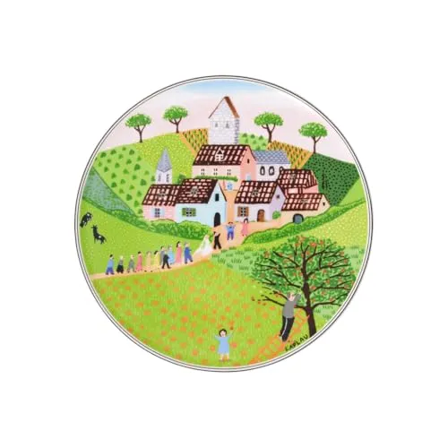 Villeroy und Boch Charm und Breakfast Design Naif Tortenplatte 30 cm - Elegante Tortenplatte aus Premium Porzellan mit romantischer Hochzeits-Illustration, ideal für stilvolles Servieren von Süßspeisen und spülmaschinengeeignet.