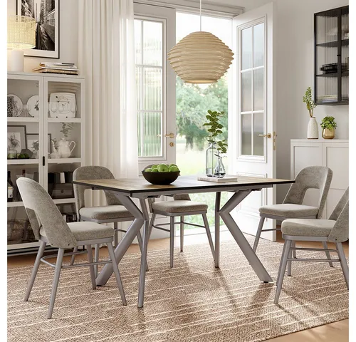 Vicco Esstisch Trill, Eiche rustikal/Grau, 140 x 90 cm ausziehbar - Esstisch mit modernem Design, ausziehbar von 140 auf 190 cm, ideal für gesellige Mahlzeiten und flexible Raumnutzung.