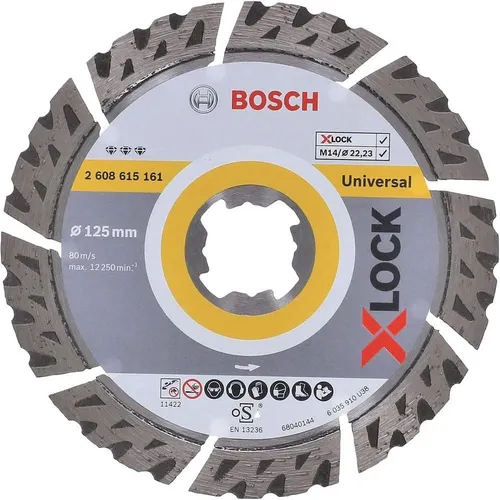 Bosch Diamanttrennscheibe X-LOCK Best for Universal 125 mm - Diamantsägeblatt für präzise Schnitte in verschiedenen Materialien, ideal für Heimwerker und Profis.