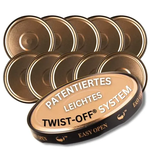 10x Schraubdeckel 82mm für Gläser - Orbit ™ neues Patent, Twist-Off Deckel Set aus Metall, Ersatzdeckel für Einmachgläser, Deckel mit 6 Einrastzähnen für Sturzgläser - wiederverwendbar und Dicht