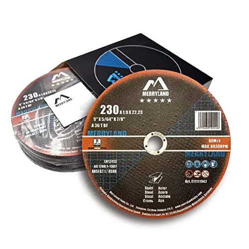 Merryland Trennscheibe 230 Metall Stahl Edelstahl für Winkelschleifer, 230 X 1,9 mm Dünn Flexscheibe Gerade 25 Stück, Experten-Line E11111942