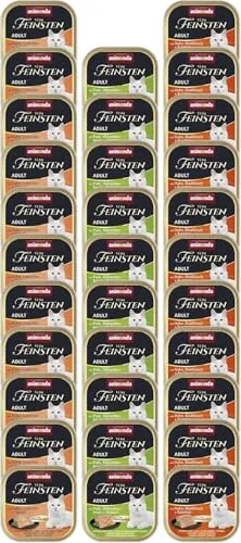 animonda Vom Feinsten Adult Feinschmecker Vielfalt (32 x 100 g), Nassfutter für ausgewachsene Katzen, Katzenfutter ohne Getreide und Zucker, mit unwiderstehlichem Schlemmerkern