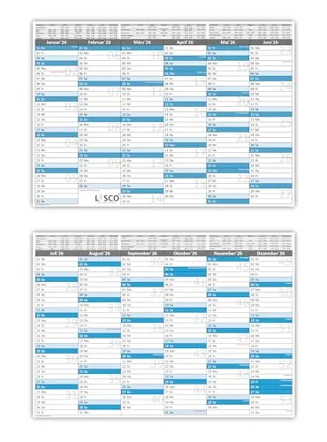 Tafelkalender DIN A4 2026 (5 Stück) Format (210 x 297 mm) 300g BD Papier sehr gut beschreibbar