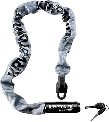 Kryptonite Keeper 785 Kettenschloss - 85 cm - Fahrradschloss mit 7 mm starken Kettengliedern aus gehärtetem Stahl für hohen Diebstahlschutz; ideal für kurze Stopps in der Stadt und inklusive 2 Hochsicherheits-Schlüssel.