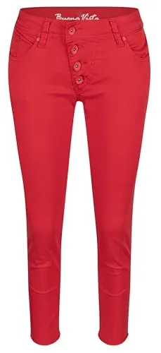 Buena Vista Malibu 7/8 Stretch Twill Lipstick red - XL - Damen-Hosen aus robustem 10oz Denim für optimale Haltbarkeit und internationalen Größen für perfekten Tragekomfort.