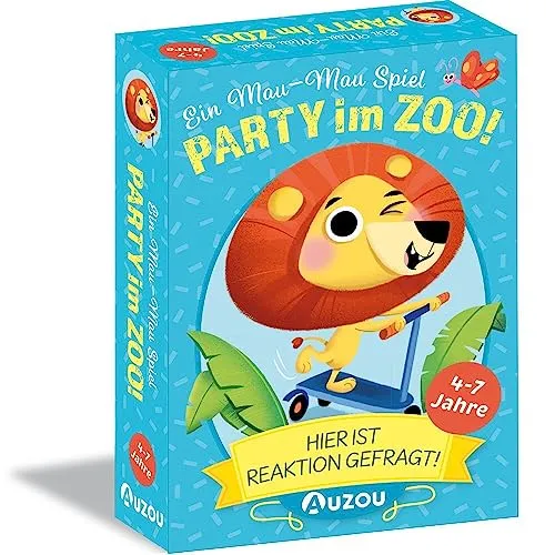 Auzou Party im Zoo - Mau-Mau-Spiel für Kinder - deutsch 291293 - Erlebe einen bunten Spielspaß im Zoo! Spiele die richtigen Tiere und Farben im aufregenden Mau-Mau-Spiel für Kinder. Ideal für Familienabende und Spiele mit Freunden.