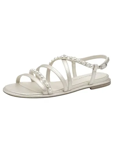 Tamaris Sandalette Damen Vegan Elegant beige, EU 37 - Wanderschuhe mit TOUCH-IT Funktion für optimalen Tragekomfort und ANTIslide-Technologie für rutschfeste Sohlen. Ideal für stilvolle Höhe und bequemes Tragegefühl!