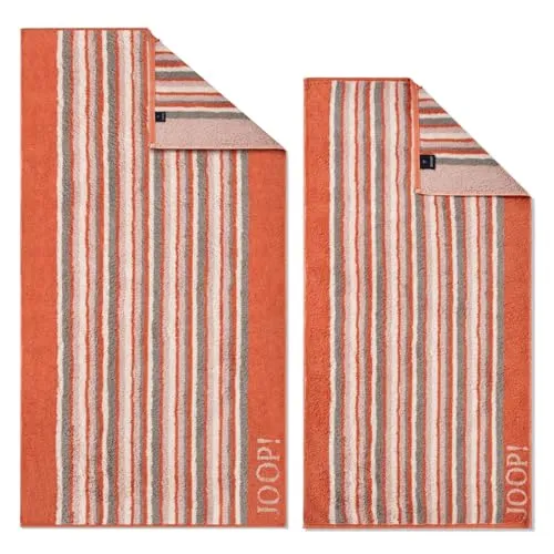 Joop! Handtücher Move Stripes 1692 apricot - 33 in grau von JOOP!