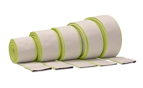 Ø 4 Zoll - 102 mm, Meterware Flachschlauch | Bauschlauch | Industrieschlauch | Synthetischer Gummi, Weiß mit Grün, 10 Bar, -20°C bis +60°