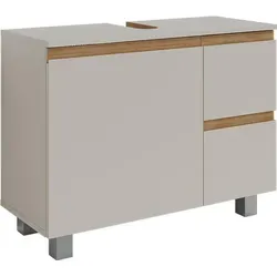 Vicco Waschbeckenunterschrank J-Shape, Cashmere/Artisan, 80 x 60.8 cm - Der stilvolle J-Shape Waschbeckenunterschrank bringt Ordnung und Eleganz in Ihr Bad. Mit zwei praktischen Schubladen bietet er ausreichend Stauraum für Pflegeprodukte und überzeugt durch modernes Design und hochwertige Verarbeitung.