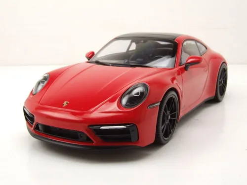 Porsche 911 Carrera 4 GTS 2020 Modellauto 1:18 Minichamps - Detailgetreues Standmodell in Rot, mit OVP. Ideal für Sammler und Porsche-Fans, Maßstab 1:18, Länge ca. 24 cm.