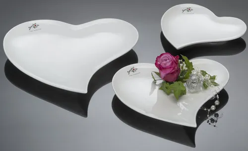 Porzellan Teller, Deko Schale SWEETHEART HERZ weiß D. 16cm H. 2cm Sandra Rich