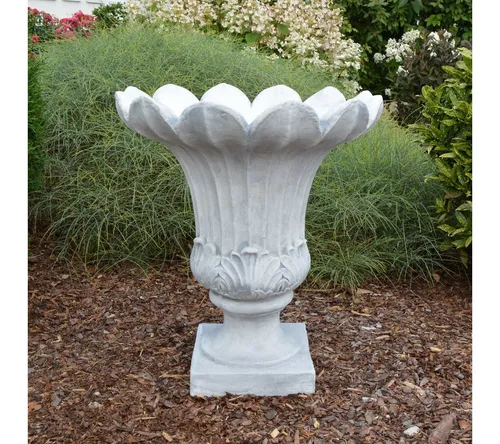 gartendekoparadies.de Gartenfigur Blüte - Pflanzvase und Blumentopf - Frostsichere XXL-Pflanzvase in Blütenform, ideal für Garten und Terrasse. Mit 20 Litern Volumen wird sie zum Blickfang mit üppigem Blumenschmuck.