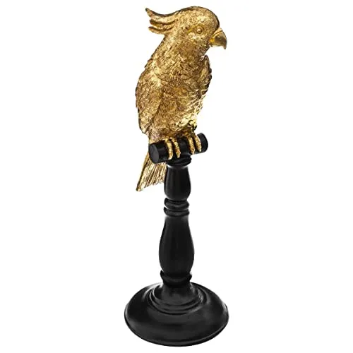 Goldene Papagei Dekofigur aus Polyresin, H. 35,5 cm - Figuren, Skulpturen & Statuen, stilvolle goldene Dekofigur aus robustem Polyresin, perfekt für einen eleganten Wohnstil.