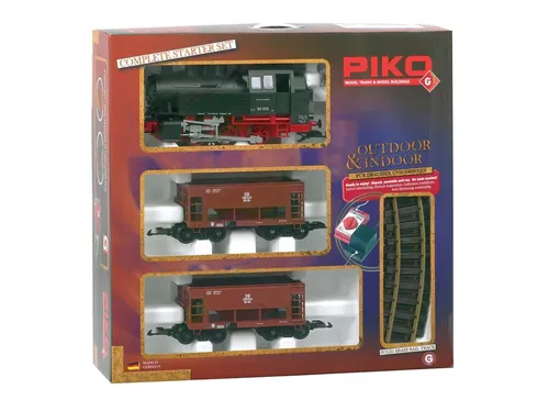Piko G 37100 Start-Set Güterzug BR 80 mit 2 Schüttgutwagen - G Züge - Komplettes Modellbahn-Startset mit leistungsstarker BR 80 Lok und zwei robusten Schüttgutwagen für realistischen Spielspaß.