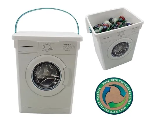 mucHome Waschpulver Box mit Henkel, Waschmittel Behälter für Pulver, Pods etc. aus Kunststoff, Waschmaschine
