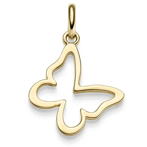 Anhänger Schmetterling 19x27mm Silhouette 585 Gold Gelbgold schlciht glänzend