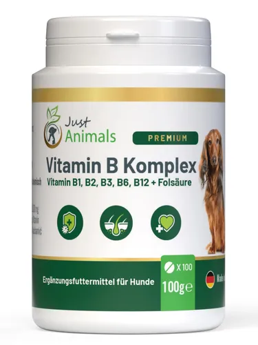 Just Animals Vitamin B komplex hochdosiert für Hunde - 100 Tabletten