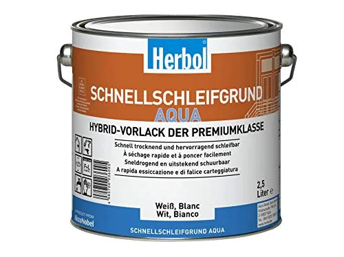 Herbol Schnellschleifgrund Aqua 0,750 L - Effiziente Grundierung - Hochwertige Grundierung für einen schnellen und gleichmäßigen Untergrund. Ideal für die Verarbeitung in Innenräumen, sorgt für optimale Haftung und ein perfektes Finish.