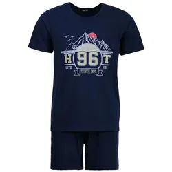 Henry Terre Schlafanzug Pyjama Set Shorty - Colorado 96 blau 5XL