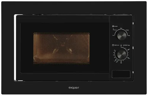 exquisit Einbau-Mikrowelle EMW10-020 - Mikrowelle mit 20 l Garraum, 800 W Leistung und praktischer Auftauautomatik, ideal für platzsparende Küchenlösungen.