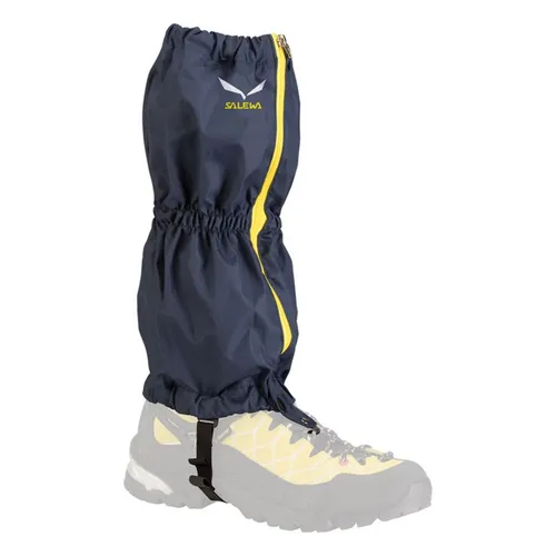 Salewa Unisex Hiking Gaiter Gamaschen - Navy, Einheitsgröße EU - Schuhgamaschen für Wandern und Bergaktivitäten, wasserdichtes 150D Polyester, 31cm hoch, mit Front-Reißverschluss und Sohlenriemen, nachhaltig gemäß Salewa Committed.