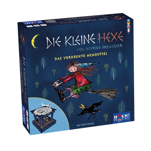 HUCH! 880406 Die kleine Hexe - Verdrehte Memospiel mit Drehmechanismus, für 2-4 Spieler ab 5 Jahren, ideal für Familienabende
