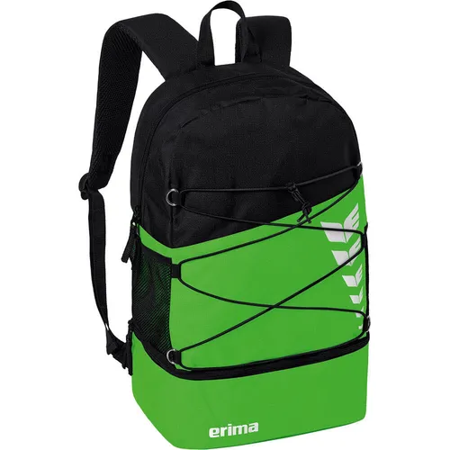 Erima Six Wings Rucksack Grün / Schwarz - Sonstige Sporttaschen – Geräumiger Rucksack mit separatem Schuhfach und abnehmbarer Balltasche, ideal für alle Sportarten und perfekt kombinierbar mit der Six Wings Kollektion.