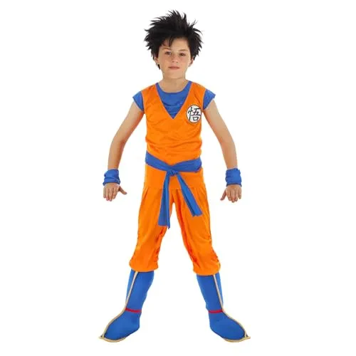 CHAKS C4369140 - Kostüm Goku, Orange, 140 cm, für Kinder von 9-10 Jahren, ideal für Karneval und Fasching