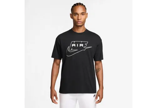 Nike T-Shirt Herren in Schwarz, Größe S - Stylisches Herren T-Shirt mit auffälligem Logo-Frontprint. Aus weichem Baumwoll-Jersey, ideal für den Alltag. Lockerer Schnitt und Rundhalsausschnitt sorgen für hohen Tragekomfort.