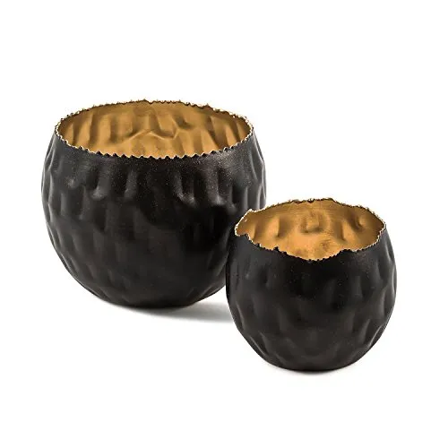 pajoma Teelichthalter ''Black & Gold'', 2er Set, H 10