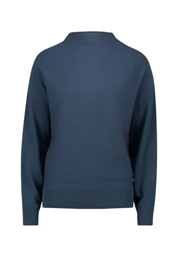 zero Damen Pullover strukturiert mit Stehkragen 36, Teal Ocean