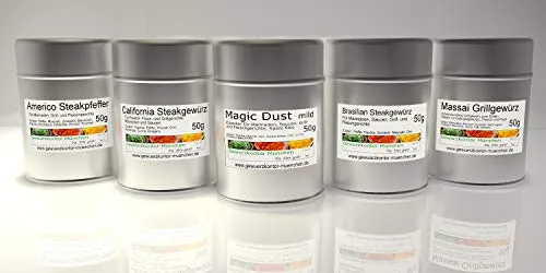 BBQ, 5 Dosen Grill Gewürze Geschenk Set