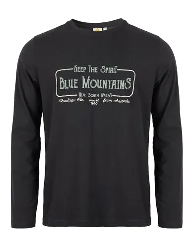 ROADSIGN australia Herren Langarmshirt Printshirt für lässige Herbstmomente schwarz, XL