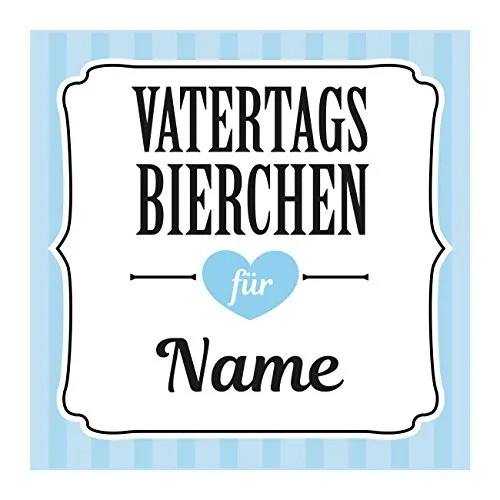 Herz & Heim® Flaschenetikett mit Namen - Vatertagsbierchen für - selbstklebend für Bierflaschen zum Vatertag 1 Stück