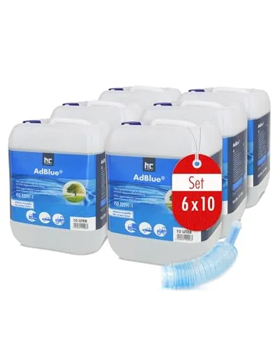 AdBlue® Harnstofflösung 10L Kanister - 6x - Additive für SCR-Abgasnachbehandlung, reduziert Stickoxide um 90%. Ideal für Fahrzeuge mit Euro-6-Norm, einfaches Umfüllen dank geschlossenem Füllsystem.