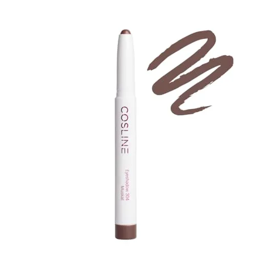 COSLINE Eyeshadow Muskat 304, Lidschattenstift, Langanhaltende Formel, Wischfest, Stick mit cremiger Textur, Matt, Braun, Made in Germany
