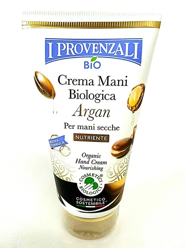 I Provenzali Bio Handcreme mit Argan für trockene Haut 75ml - Bio Handcreme für trockene Haut, reich an Arganöl, spendet intensive Feuchtigkeit und pflegt die Hände wunderbar glatt.
