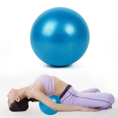UKOFEW Gymnastikball Kleiner Pilates-Ball, Fitness Ball, 25 cm mit Aufblasbarem Strohhalm, für Yoga, Pilates, Balance, Stretching und Core-Fitness