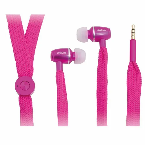 LogiLink String In-Ear Kopfhörer Pink (HS0026) in pink von LogiLink