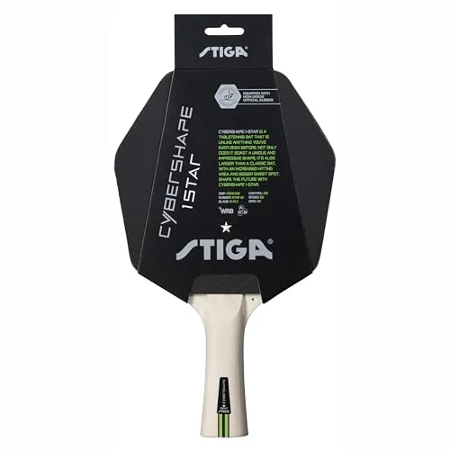 Table Tennis Bat Cybershape 1-Star - Tischtennisschläger mit einzigartigem Design und größerem Sweet Spot für präzise Schläge. Ideal für Hobbyspieler und Wettkampf, mit ITTF-zugelassenem Gummi und WRB-Technologie für schnellere Returns.