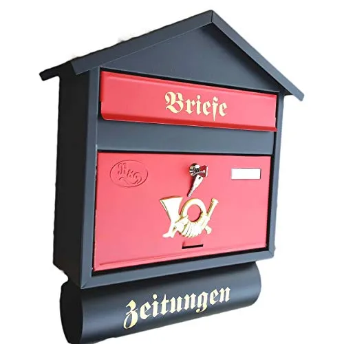 Briefkästen Rot von Naturholz-Schreinermeister