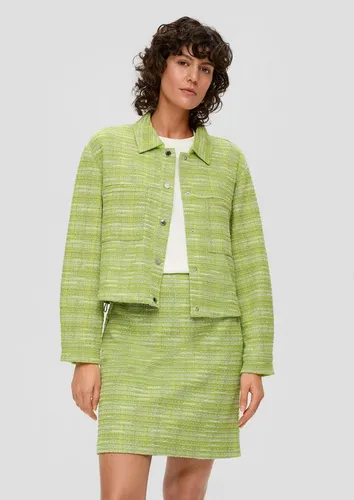 s.Oliver Funktionsjacke Indoor-Jacke Kastige Bouclé-Jacke mit Durchzugkordel