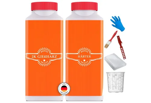 BEKATEQ Reparatur-Set BK-170EP Reparatur Set Epoxidharz, Harz, Härter, Handschuhe, Pinsel, Rührstab, 160g Gewebe, Mischbecher, Epoxidharz für GFK Boot Auto Modellbau Holz Risse Reparatur Harz