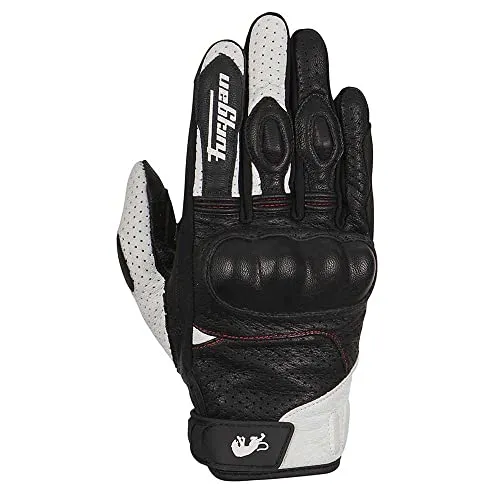 Furygan TD21 Vented Handschuhe - schwarz/weiß/rot, XL - Motorradhandschuhe aus perforiertem Ziegenleder, optimal für warme Tage mit hervorragender Belüftung und D3O®-Mittelhandschutz für maximale Sicherheit und Komfort.
