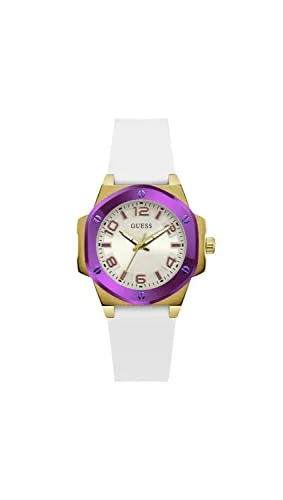GUESS G Hype Damenuhr, Weiß – Sportlich und Elegant - Armbanduhren für Damen mit Edelstahlgehäuse, 38 mm Durchmesser. Wasserdicht bis 5 ATM und modisches Design – perfekt für jeden Anlass.