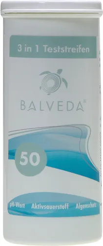 BALVEDA 3 in 1 Teststreifen Aktivsauerstoff, pH & Algenschutz, 50 Stück