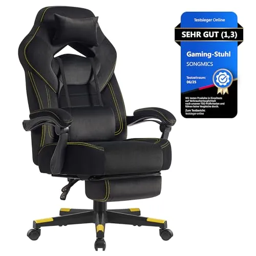 SONGMICS Gaming-Stuhl, Bürostuhl, mit Fußstütze, Tragkraft 150 kg